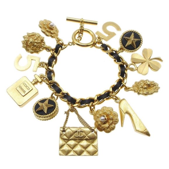 CHANEL Jewelry - Chanel Icon Charm Bracelet Bangle Gold-plated France